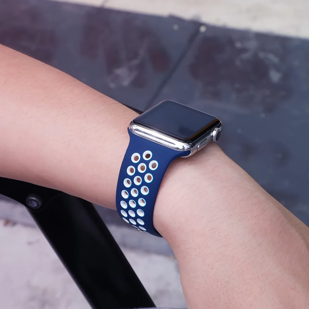 Силиконовый ремешок для apple watch 5 4 band correa apple watch 44 мм 40 мм 42 мм 38 мм iwatch 5 4 3 2 1 спортивный браслет на запястье