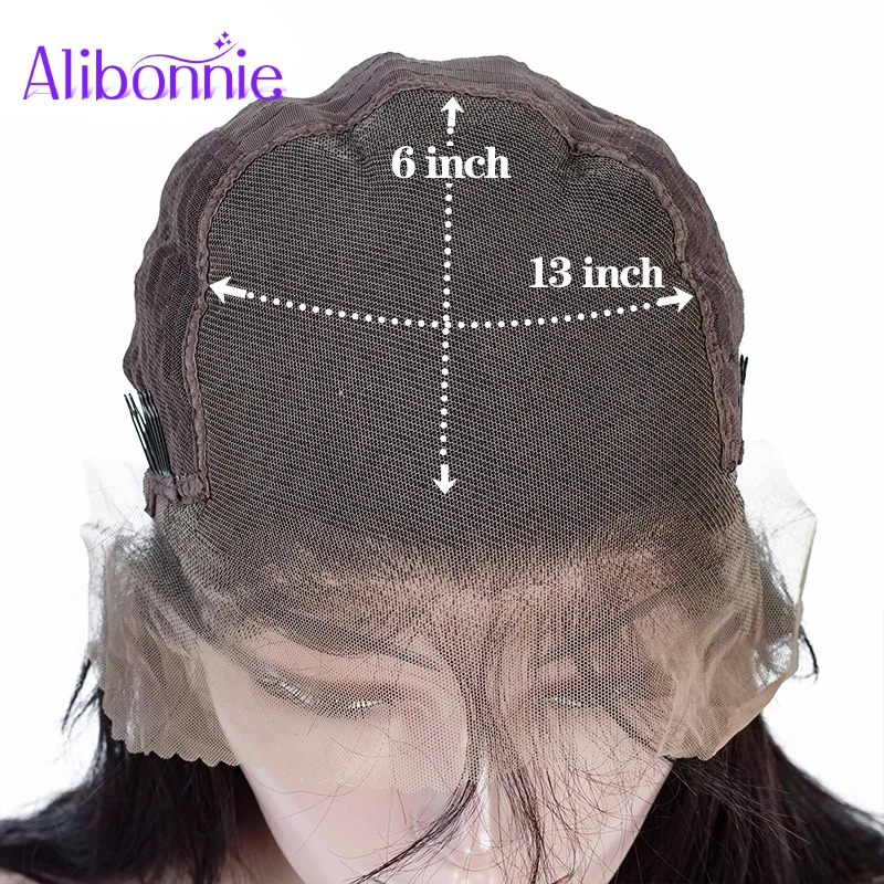 

Alibonnie 13X6 Colored Human Hair Lace Frontal Wigs for Black Women Pre Plucked Wig With Baby Hair Remy 30 Inch Natural Hair