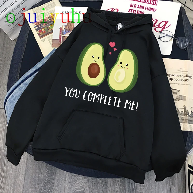 

Oversized Avocado Print Sweatshirt Kawaii Hoodies for Women Top Clothes Hoody Female 90s Winter Women's Hoodies Full Sleeve
