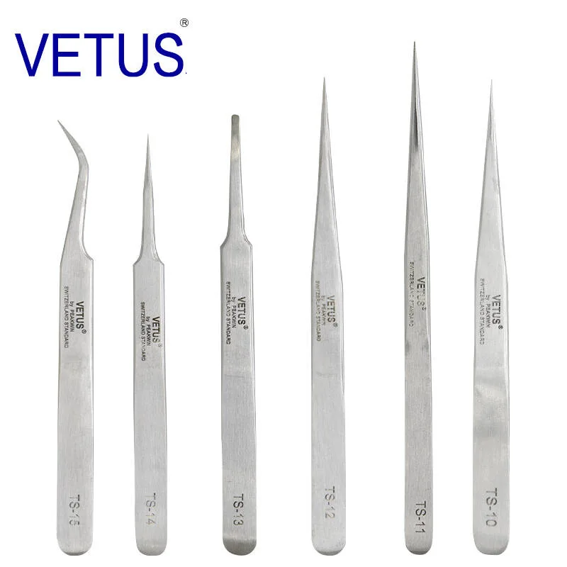 Промышленные антистатические пинцеты VETUS TS серии из нержавеющей стали