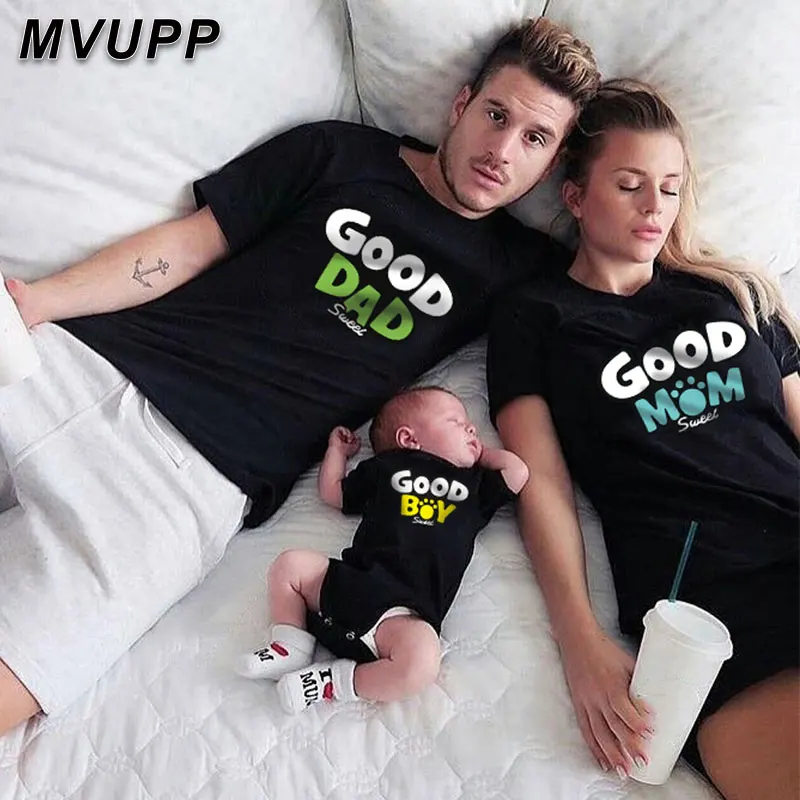 Летняя Милая футболка с принтом модная подходящая семейная одежда для мамы дочки