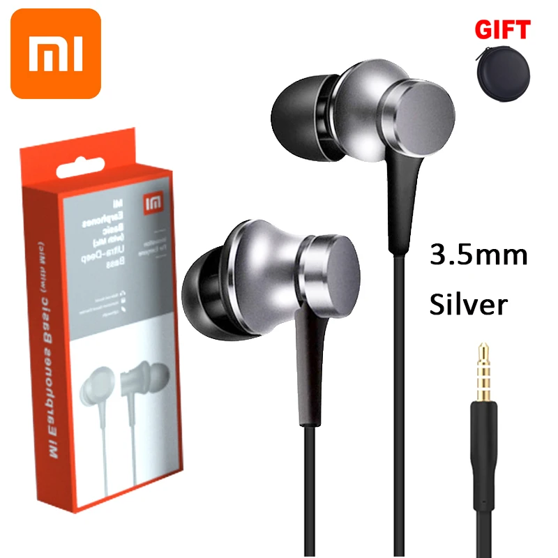 Новая посылка Xiaomi Piston 3 наушники 3,5 мм наушники-вкладыши для samsung Xiaomi huawei usb type C наушники с микрофоном - Цвет: Silver 3.5
