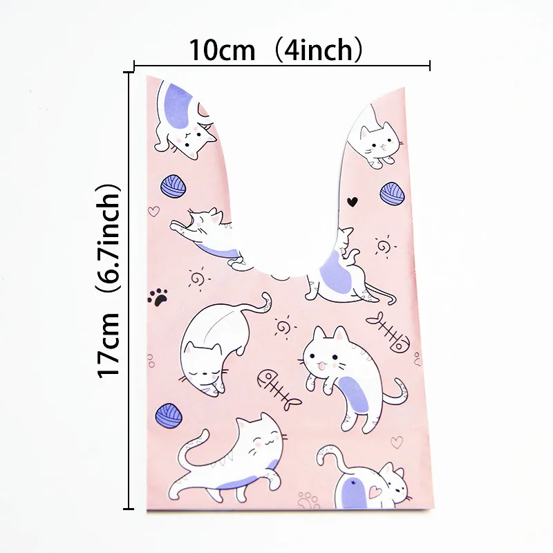 

Fanlus 10pcs / lot of new cute rabbit ear bag biscuit plastic candy gift bag and dessert baking activity party decorate supplies