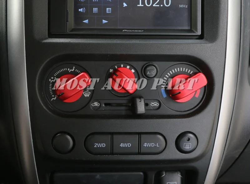 

Interior Console Air Condition Knob Trim Cover For Suzuki Jimny 2007-2017 Silver/Red Car accesories interior Car Trim