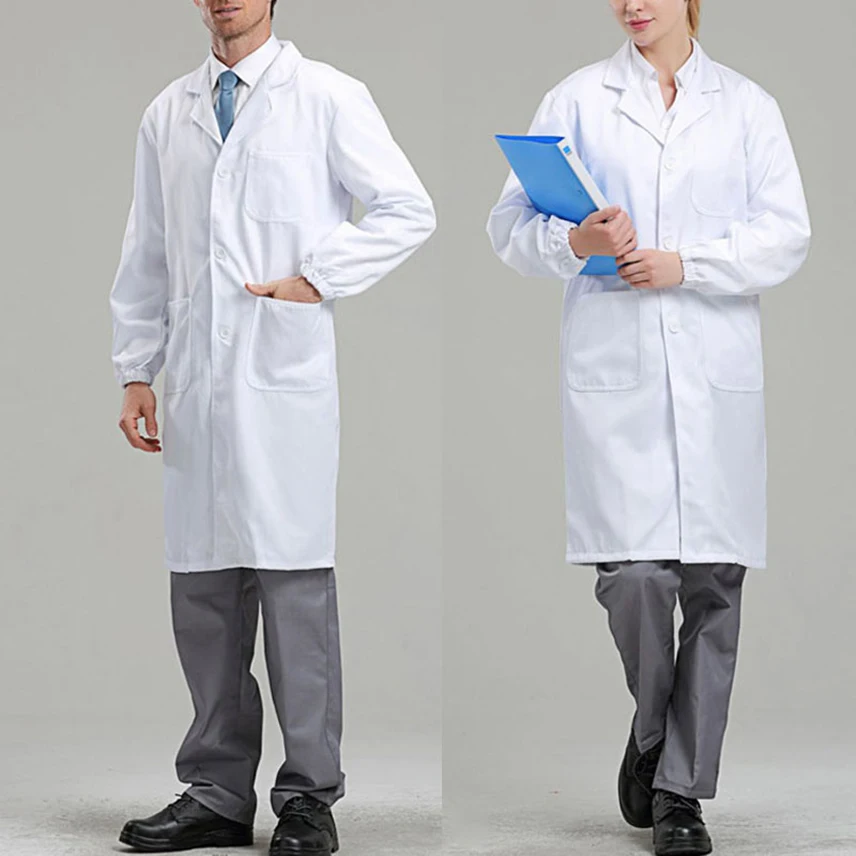 Doctor Lab Coat Surgical Uniform Woman Smart Long Sleeve White Lab Coat Hospital Woman Unisex Summer Thin Sanitary Jacket