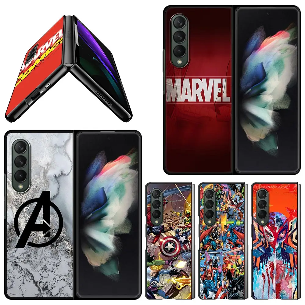 

Чехол для смартфона Samsung Z Fold3, жесткий чехол черного цвета для Galaxy zfold3 Z Fold 3, чехол с логотипом Marvel Hero