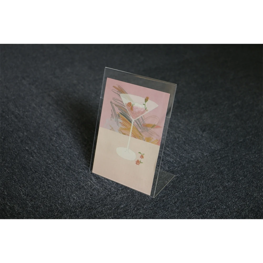 Clear Acrylic l Table Sign Price Tag Label Display Paper Promotion Desk Holde Business Card Case Name Stand | Дом и сад