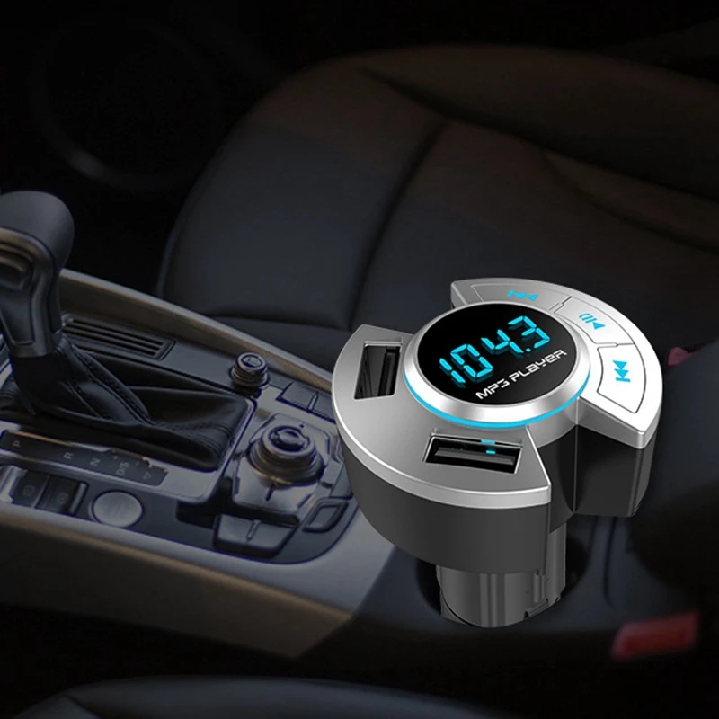 

Автомобильное зарядное устройство адаптер FM-передатчик Bluetooth 5,0 беспроводной модулятор Громкая связь TF Многофункциональный MP3-плеер USB заря...