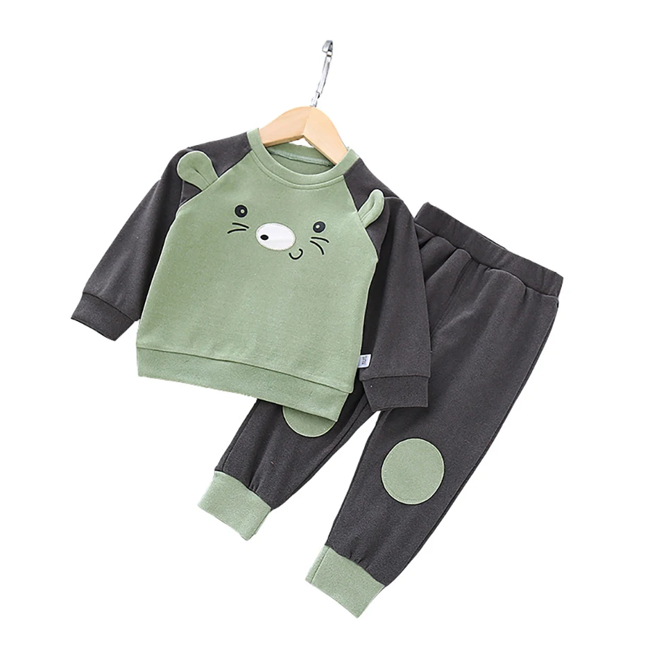 

Baby Girls and Boys Spring Autumn Clothing Set Cute Sweatshirt and Pants Cartoon Animal Design Kid Casual fashion Clothes Outfit