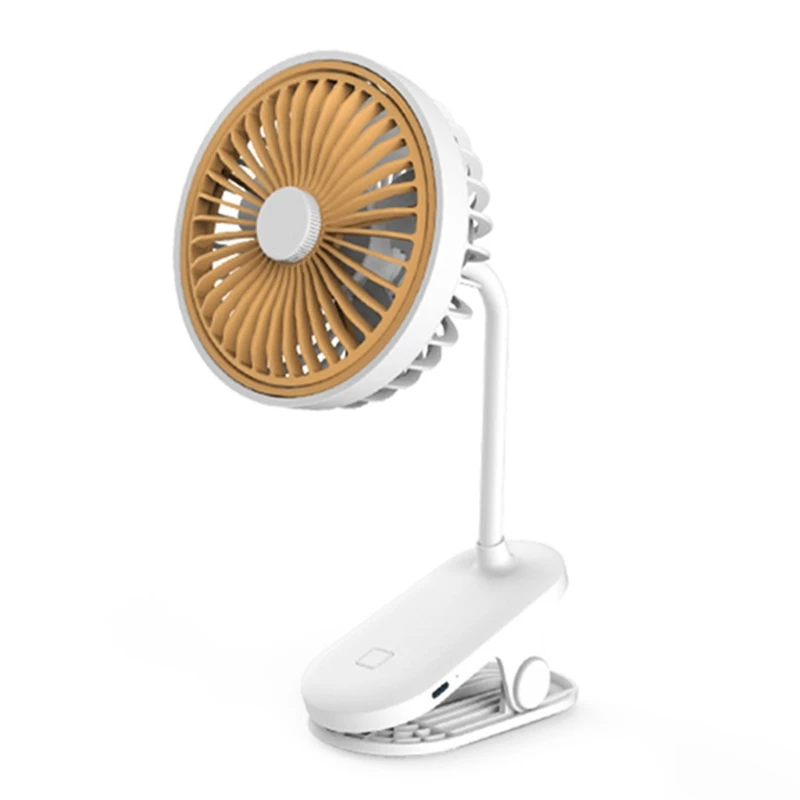 

Portable Clip Fan Small Desktop USB Portable Clip Fan Rechargeable Vertical/Horizontal Adjustable for Baby Stroller Home