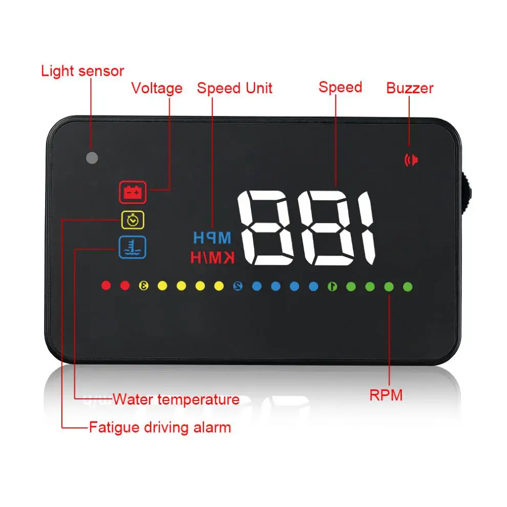 3 5 дюймовый автомобильный HUD Дисплей Спидометр OBD2 OBDII EUOBD автоматический проектор