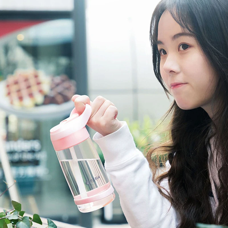 Корейский стиль девушка студентка милые бутылки для воды с соломинкой 550/850 мл Bpa
