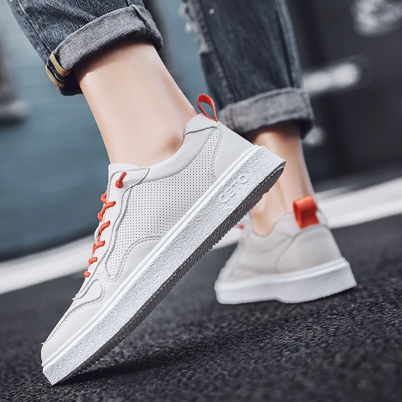 

mens mens sport sapatos slip cuero for sneakers para black Male breathable informales sports man Mens genuine male s Casual hot