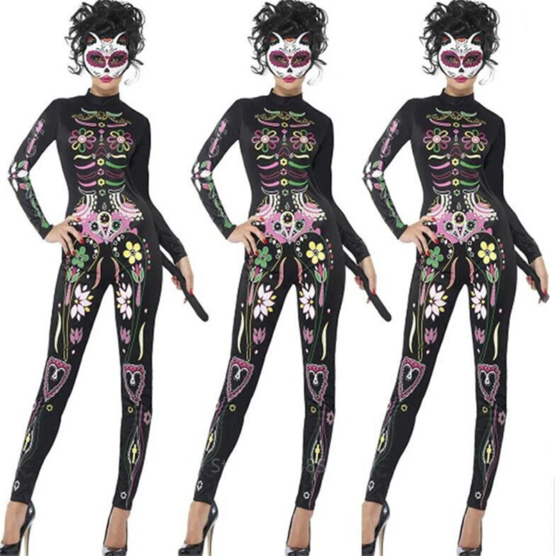 Skeleton Style 6 Скелет женский костюм на Хеллоуин платье Маскировка ведьмы День мертвых комбинезон ужас невесты Косплей карнавальные вечерние вампиры Необычные - Цвет: Skeleton Style 6