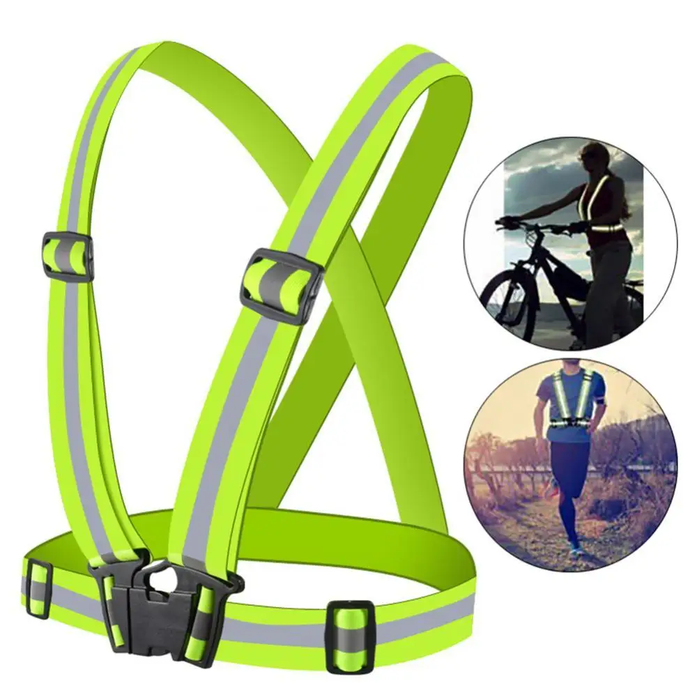 

Adjustable Outdoor Running Cycling Vest Harness Reflective Belt Safety Jacket