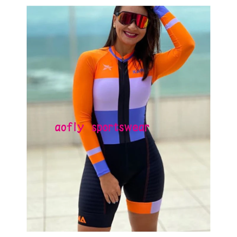 Женский триатлоновый костюм для велоспорта XAMA PRO комплект с длинными рукавами