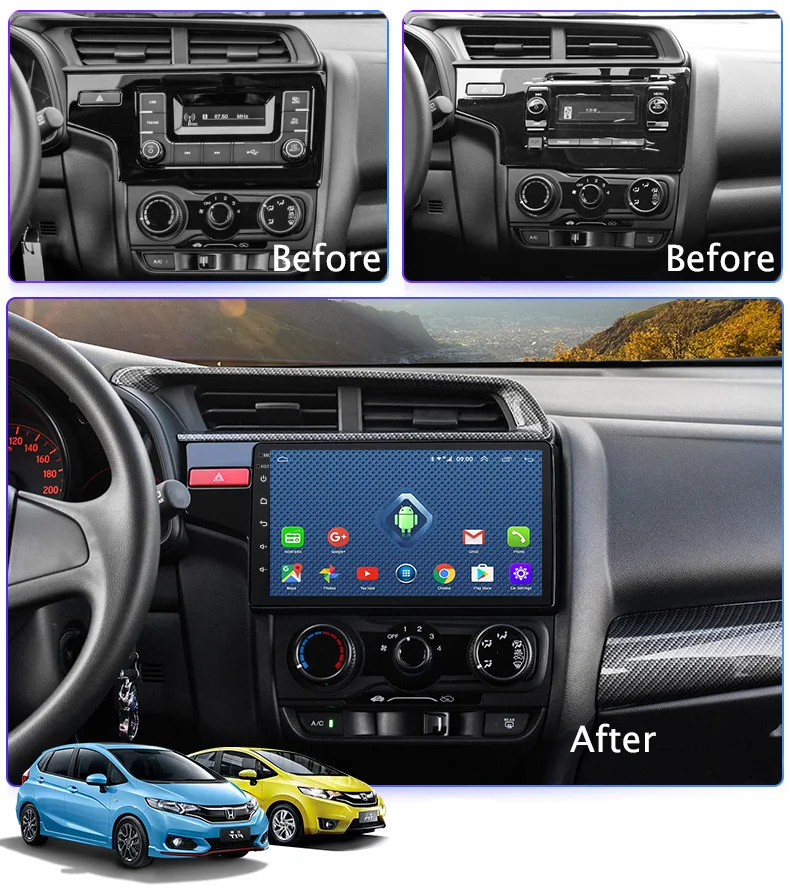 4G full Netcom WIFI 10.1inch Android10.0 2+32G suitable For Honda Fit Jazz 2014-2018 GPS navigation multimedia stereo DVD player |