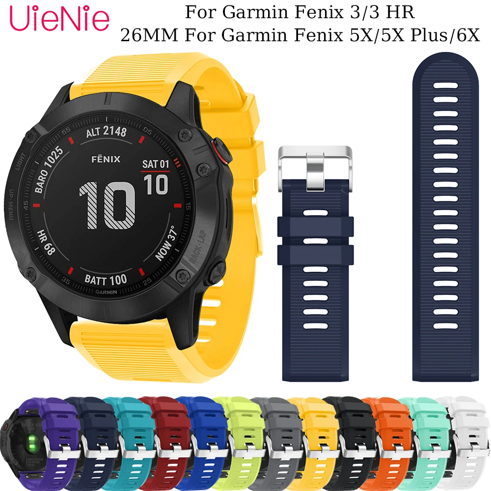 Ремешок силиконовый быстросъемный 26 мм для смарт часов Garmin Fenix 6X ремешок 5X /5X