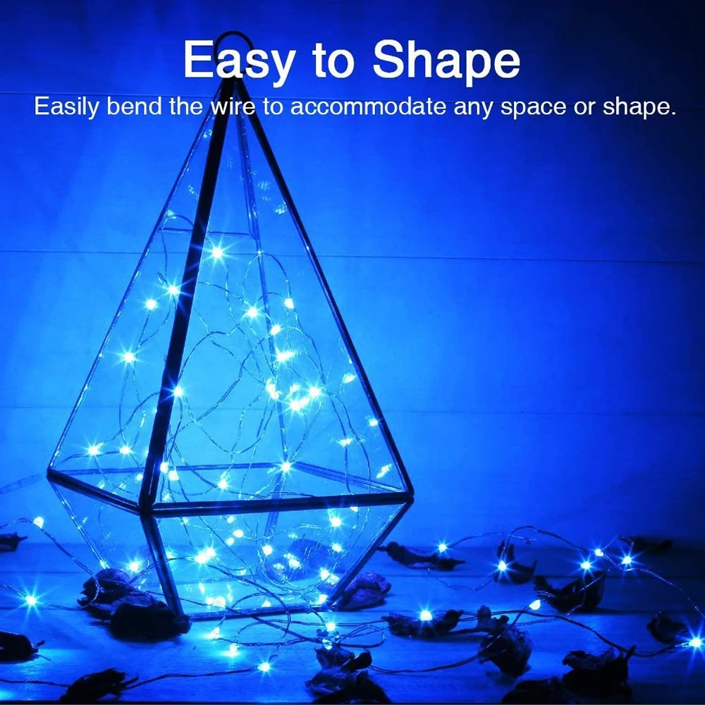 

10/5/3M LED String Lights Copper Wired Garland Battery Button Light Decor For Christmas Wedding Party Indoor CR2032 Fairy Lights