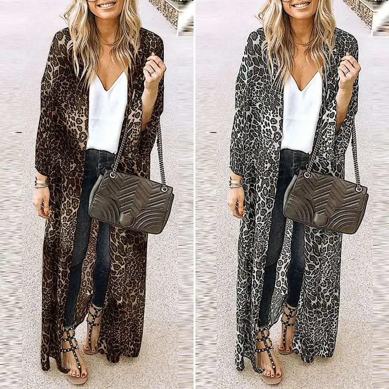 Сексуальная леопардовая женская блузка ZANZEA в богемном стиле с открытым стежком