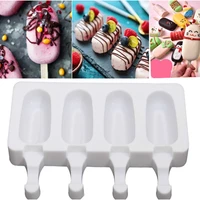 4 cell silicone ice cream mold popsicle molds diy homemade desser juice chocolate mousse maker ice mould bakeware kitchen tools
