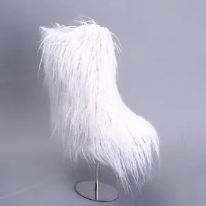 Зимние сапоги Swonco с длинным шерстяным мехом для женщин зимняя теплая обувь 2020 Anklel сапоги для женщин на плоской подошве зимняя женская обувь с хлопковой подкладкой