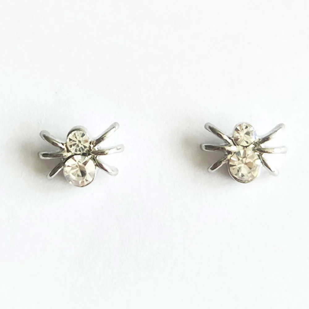 Популярные новые модные стразы маленькие серьги в виде паука ювелирные изделия