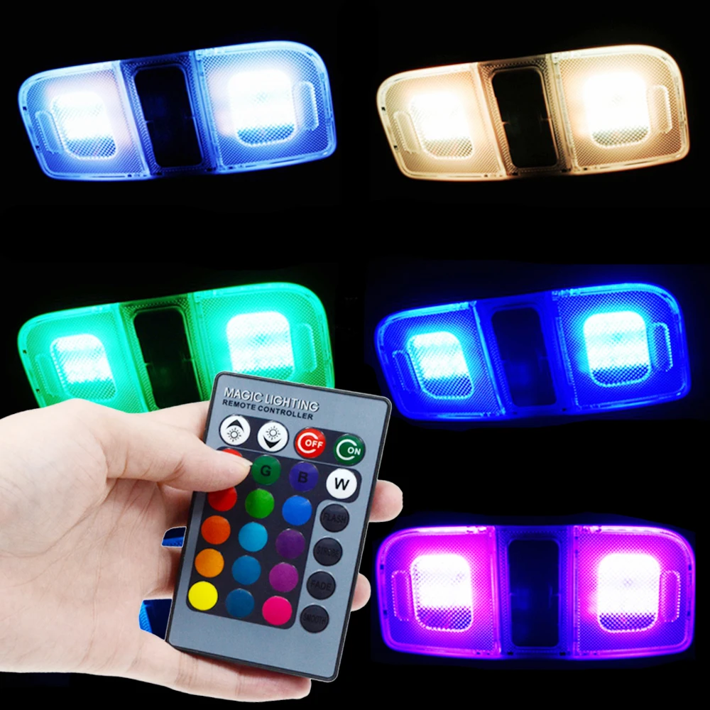2X T10 W5W 24smd пульт дистанционного управления Rgb карта Светодиодная панель авто