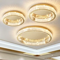 modern k9 crystal ceiling lights fashion trend living room lamp children bedroom dining table led gold ceiling lamp round