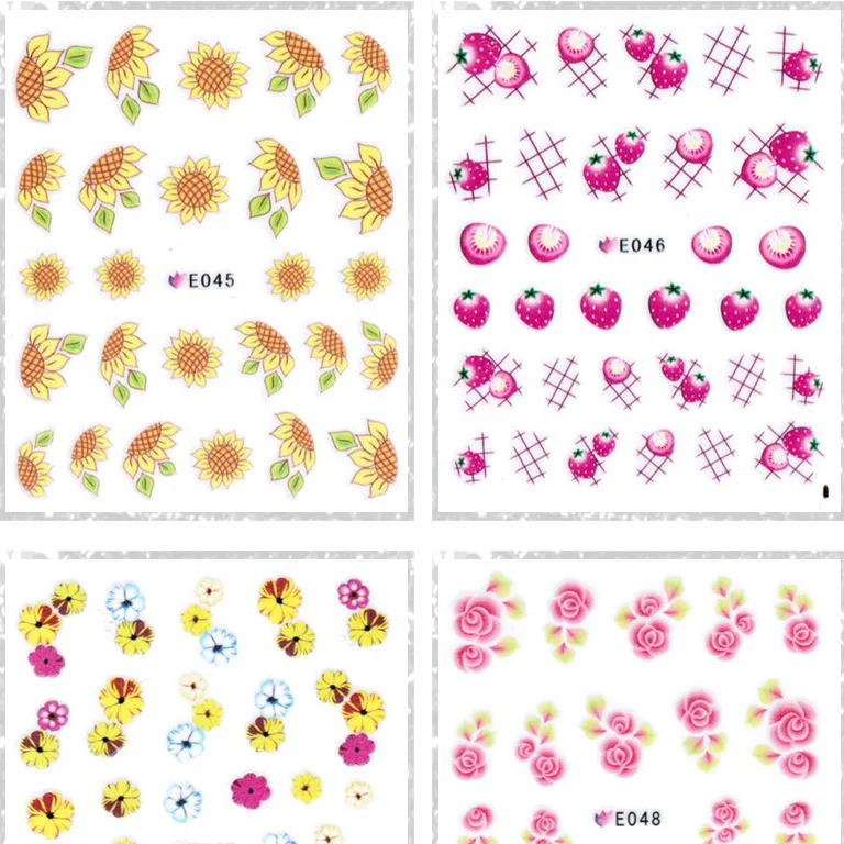1 лист наклеек для дизайна ногтей 3D реалистичные цветы клейкие украшения