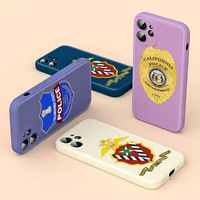 liquid silicone soft cover police badge for apple iphone 13 12 mini 11 8 7 6 xs xr se 2020 pro max plus phone case