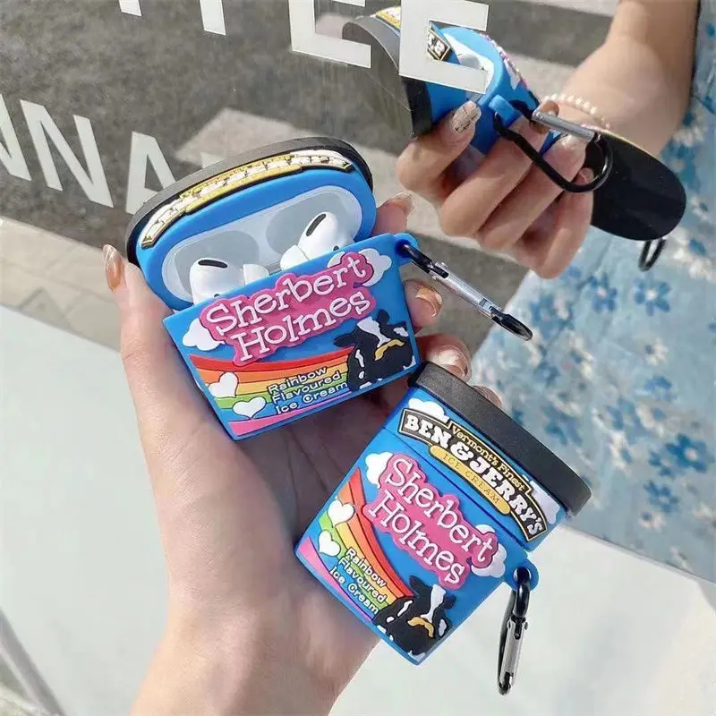 

Benjamin Ice Cream Cup Case for AirPods 1 2 Earphone Case for AirPods Pro Wireless Bluetooth Protective Shell Trend Fashion Ins