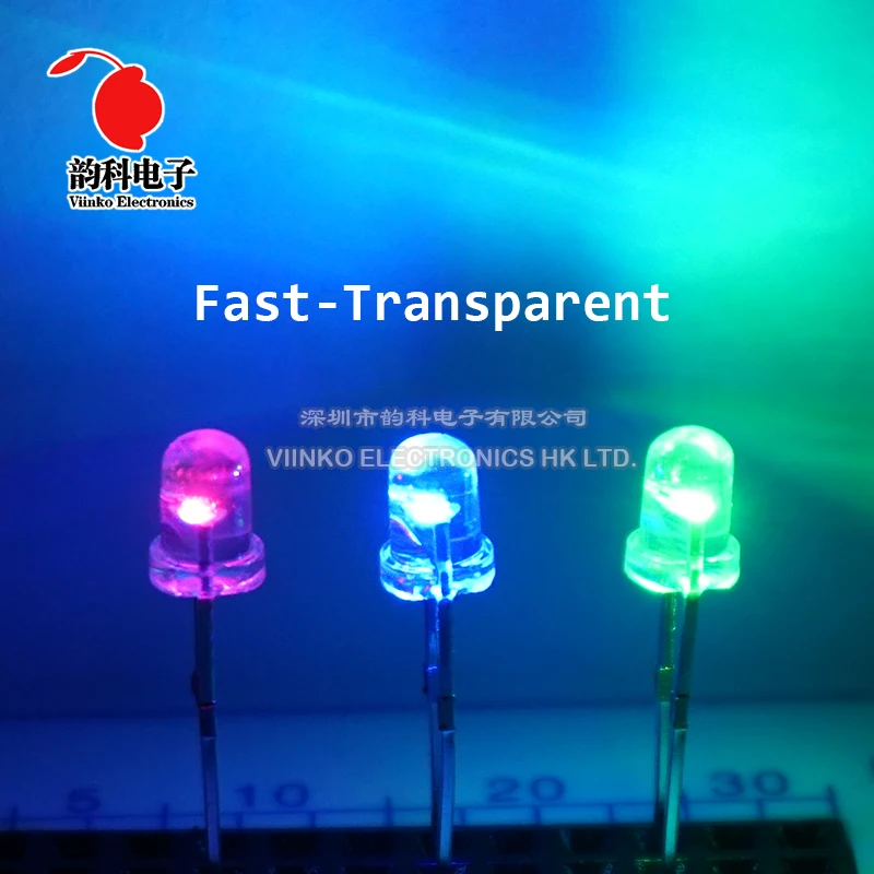50 шт. F3 3 мм быстрая/медленная вспышка RGB красный зеленый синий Радужный
