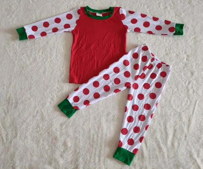 

Wholesale Christmas Baby Pajamas Toddler Girls' Polka Dot Cotton Pajamas Children's Winter Long Sleeve Clothes
