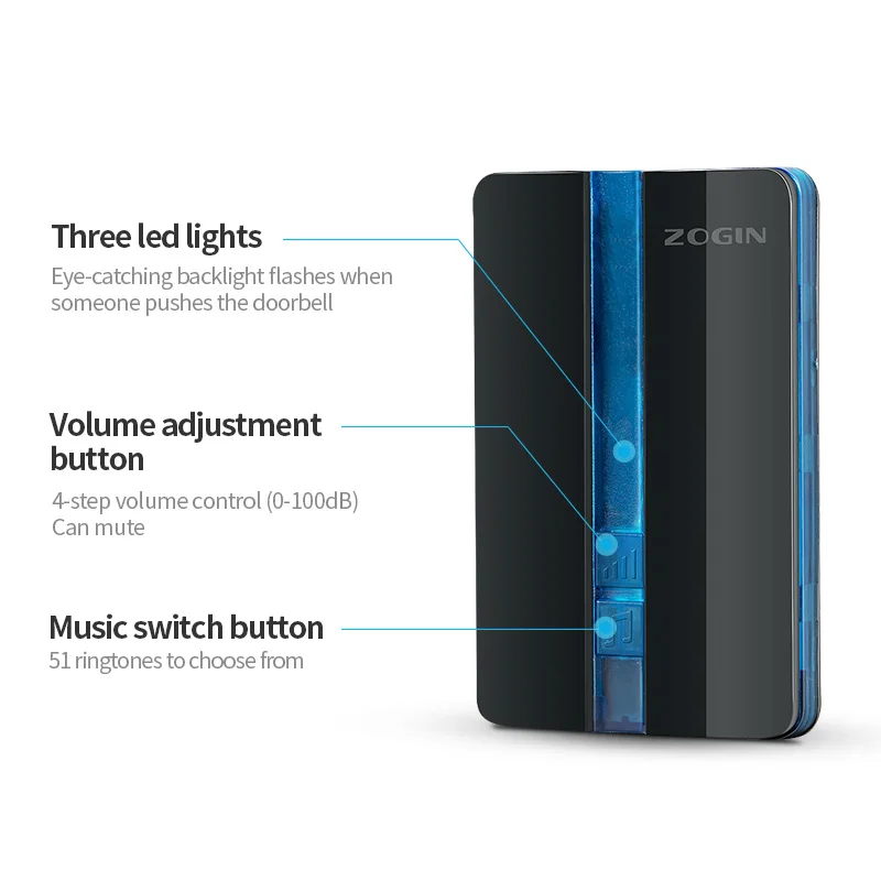Беспроводной дверной звонок водонепроницаемый кнопка с автономным питанием