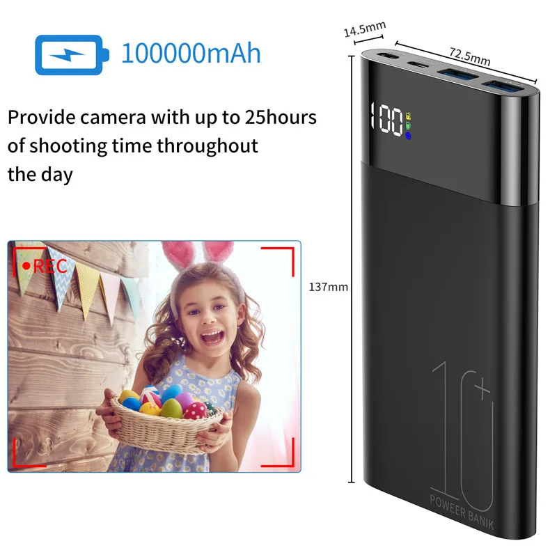 QZT Беспроводная 10000 mAh Портативная Камера 170 ° широкоугольная секретная