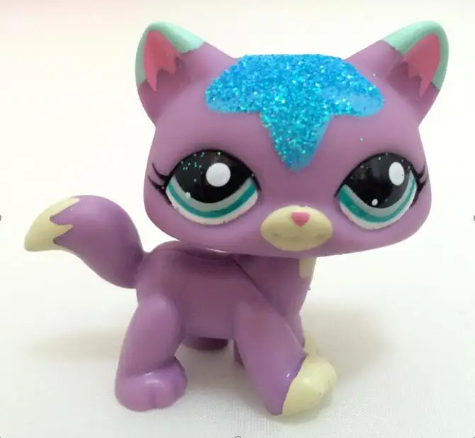 58 rare pet shop lps standing little short hair cat pink#2291 grey#5 black#994 old original pet toys kitten free shipping - Цвет: 58