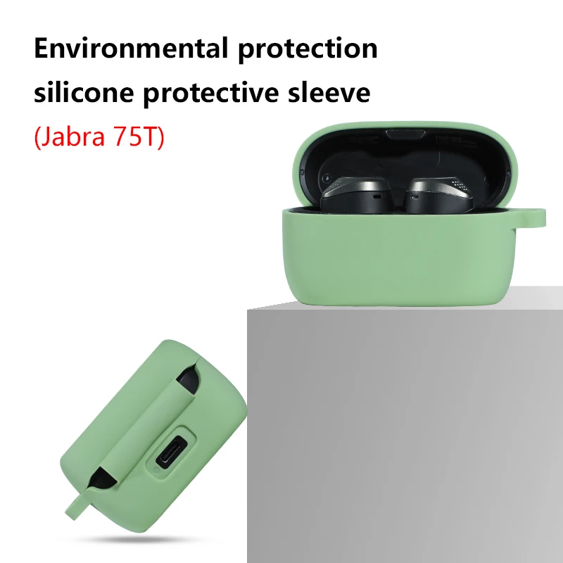 

Candy Colors Soft Silicone Earphone Case Shockproof Protective Headphones Storage Case Cover For Jabra Elite Active 75t Headset