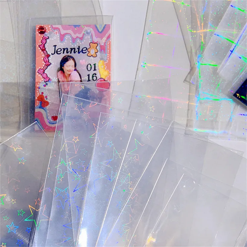20pcs Kpop Postcard Protector Laser Binder Photo Album Sleeve For Women Men ID Credit Card Holder PVC Clear Business Bag | Багаж и сумки