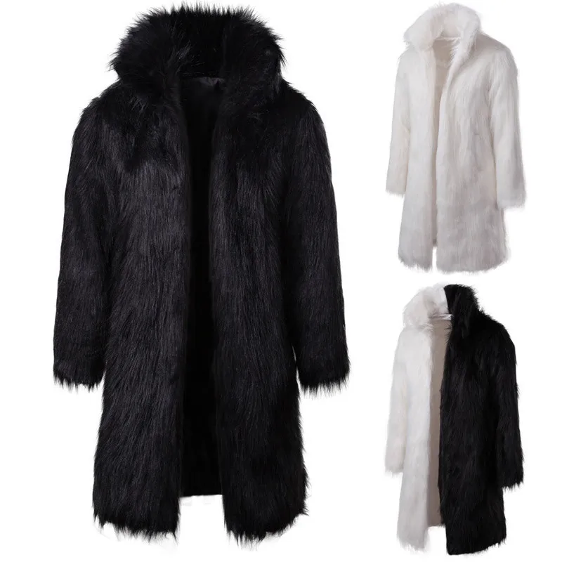 

2021 Winter Faux Fur Personalized Leisure Men's Long Coat