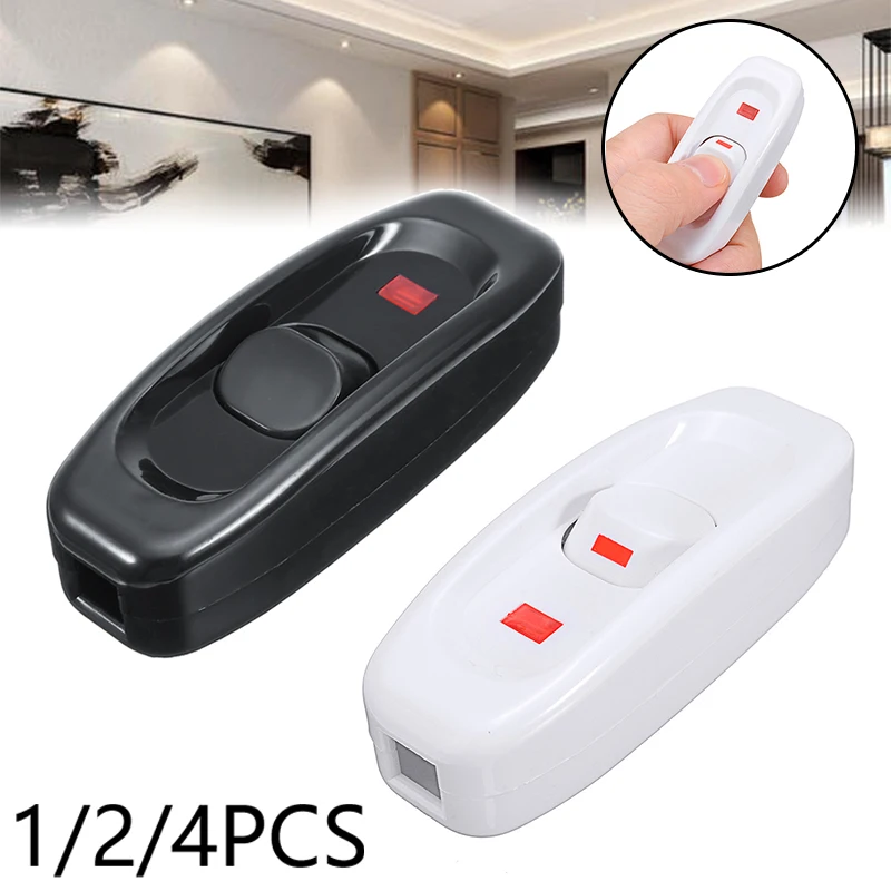 

1-4PCs Lights Inline Switch 240V 10A Inline ON/OFF Buttons Table Lamps Desk Lights Cord Cable Switch Lamps And Lanterns
