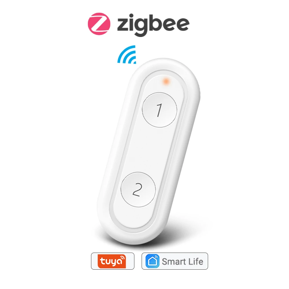 

Tuya ZigBee 3.0 Wireless 2 Gang Portable Remote Works with Smartthings Conbee Deconz Stick Domoticz Hub Required