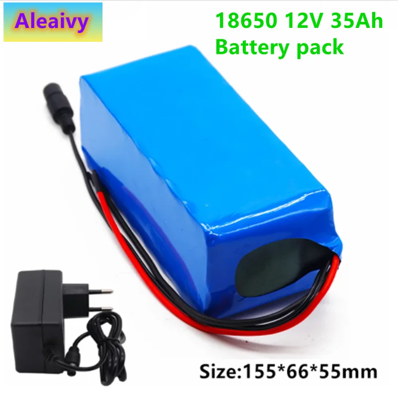 

2020 100% New 18650 12V 35000 mAh Battery pack 18650 lithium battery protection board 12v 35000mAh for inverter miner+Charger