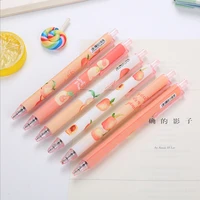4pc creative peach quick drying press gel pen student exam water pen office school supplies stationery signing pen