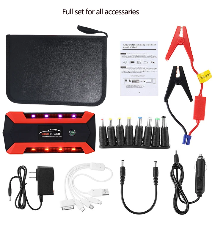 

Super Power High Capacity Starting Device Booster 600A 12V Portable Car Jump Starter Power Bank Car Starter Diesel gasoline auto