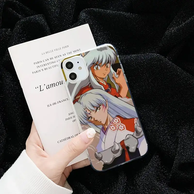 

Inuyasha Sesshoumaru japan anime Phone Case Transparent for iPhone 6 7 8 11 12 s mini pro X XS XR MAX Plus cover funda shell