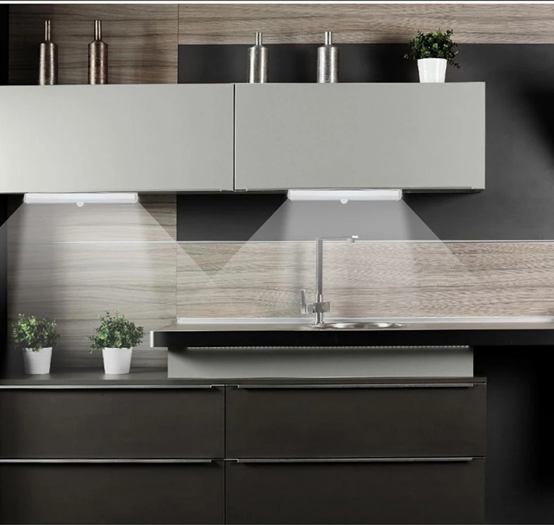 Светодиодная подсветка под шкаф withPIR движения Сенсор Батарея управляемая LED