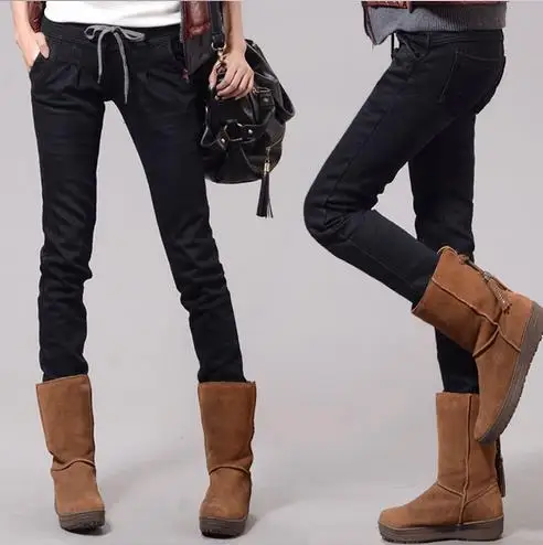 2019 осень-зима Для женщин из джинсовой ткани женские Стрейчевые джинсы-скини