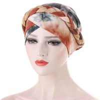 novelty women braided muslim head wrap chemo turban ladies bandanas head scarf cap hair accessories muslim turban beanies bonnet