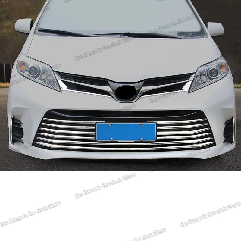 Lsrtw2017 блестящие серебряные abs Передние решетки для автомобилей toyota sienna 2011 2012 2013 2014